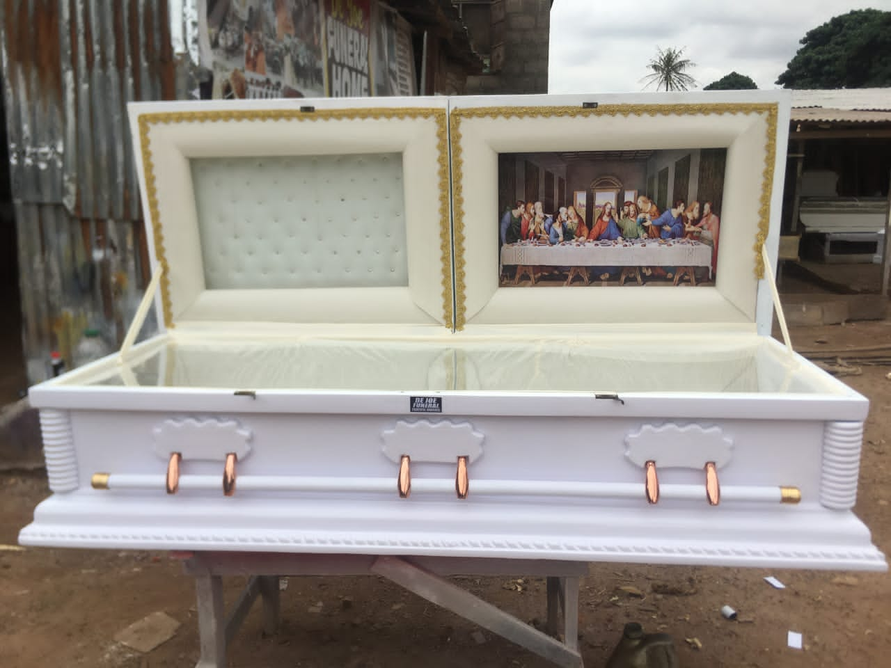 White Last Supper Casket