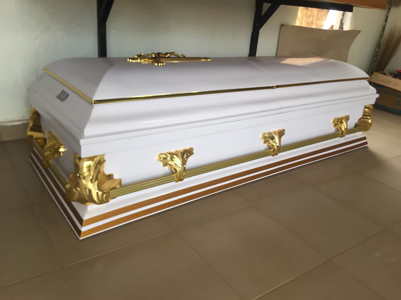 White & Gold Casket